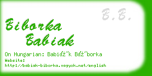 biborka babiak business card